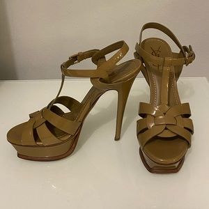 YSL Yves Saint Laurent Tribute Patent Sandals 38.5